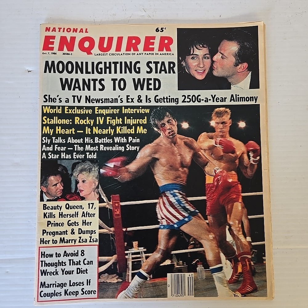 National Enquirer Magazine October 7 1986 Sylvester Stallone Interview Rocky IV